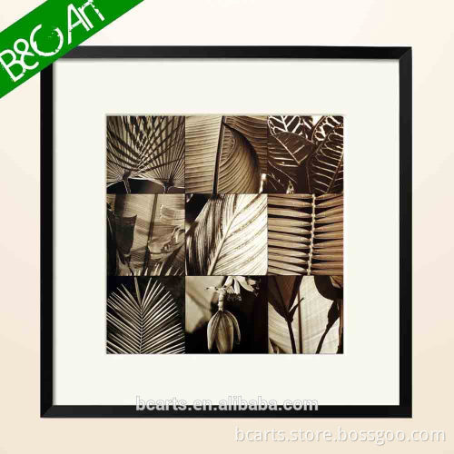 Shenzhen Wholesale Modern black and white art oil painting of leaf